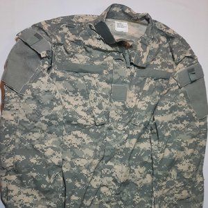 US Army ACU Digital Camo Camouflage Combat Uniform Shirt / Coat Size Large-Long